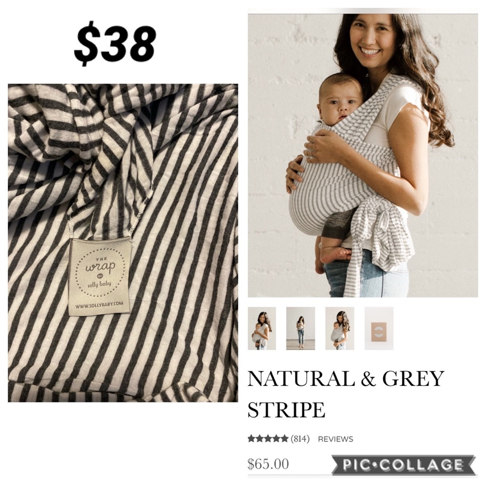 Solly Baby Wrap - Natural & Grey Stripe